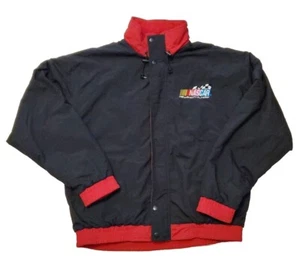 Vtg NASCAR Racing Embroidered Full Zip Jacket Coat Reversible Black Mens 3XL - Picture 1 of 19