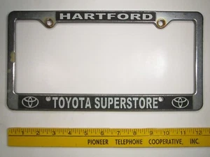 PLASTIC License Plate DEALER Car Tag Frame TOYOTA SUPERSTORE Hartford CT 9E3 - Picture 1 of 1