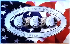 2003 Platinum Edition 5-Coin State Quarter BU Set w/ COA - Picture 1 of 4