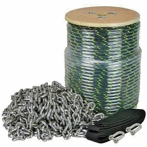 Anchor Rope Chain Deluxe - 6mm x 100m Braid + 8m x 6mm S/S SL Chain & Sock - Picture 1 of 2