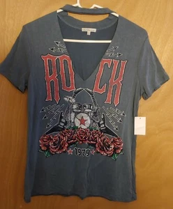 NEW WITH TAG - Charlotte Russe T-Shirt ( Rock 1979 ) Gray - SIZE - S - Picture 1 of 5