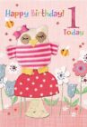 Happy Birthday 1 Today. Owl Card For Girl