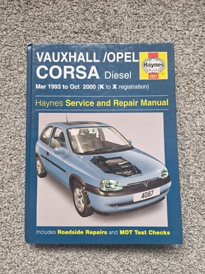 Vauxhall Corsa Haynes 4087 Service & Repair Manual - Mar 1993 to Oct 2000 (K-X) - Image 1 of 4