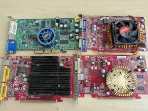 4x unbekannte Retro-GPU FÜR TEILE ODER REPARATUR verkauft wie besehen AGP PCI - Bild 1 von 10