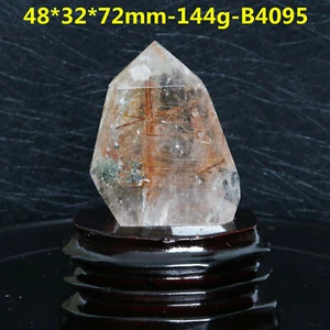 B4095-144g NATURAL COPPER RUTILED QUARTZ CRYSTAL POINT HEALING - Picture 1 of 9