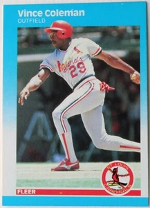 VINCE COLEMAN 1987 FLEER #290 BASEBALL CARD SINGLE - Picture 1 of 2