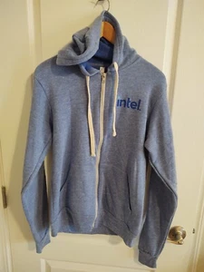 Sudadera con capucha Intel talla pequeña azul cremallera completa nueva - Imagen 1 de 3