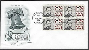 C59 Artmaster FDC - 25-cent Block of 4 - Abe Lincoln - Picture 1 of 1