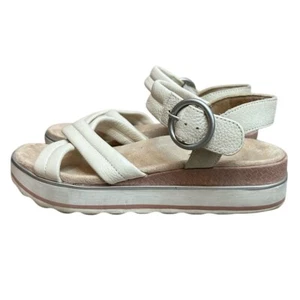 Vionic Platfform Sandals Women's 8.5 Reyna Cream Leather Comfort Arch Support - Imagen 1 de 12
