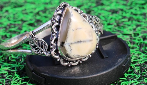 VALENTINO Bracciale Regolabile Pietra Opale Fatto a Mano Argento Sterling 925 Braccialetto Regalo