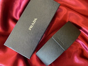 Brand new Authentic Prada Eyeglasses case...flip top...w/ cloth...medium..rare - Picture 1 of 2