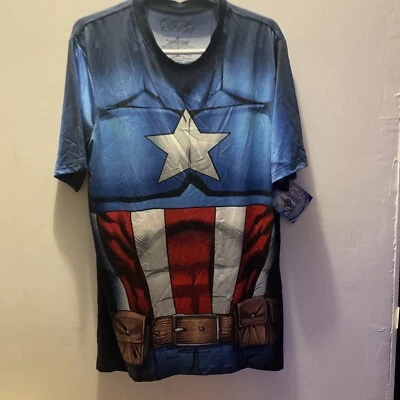 Camisa de compresión rara con licencia oficial Marvel Capitán América Vengadores XL. Foto 1 de 4