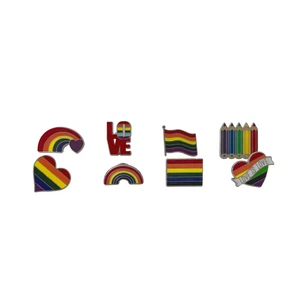 Pride Regenbogen Pin Button Anstecker 8er Set LGBTQ  - Bild 1 von 9