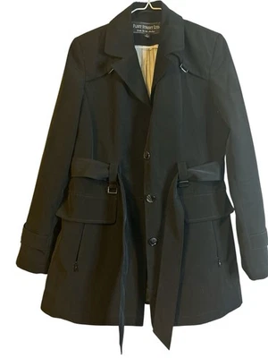 Women’s FLEET STREET Black Trench /Rain  Short Coat Sz.Small - Image 1 of 4