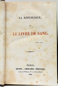 POMMIER EDITION ORIGINALE LA RÉPUBLIQUE LE LIVRE DE SANG 1836 - Picture 1 of 8