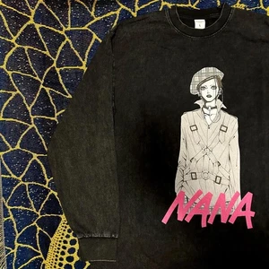 Camiseta larga para hombre NANA manga larga lavado químico negra Heisei retro N24 NANA fr - Imagen 1 de 7