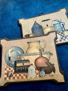 Vintage Kitchen Wall Art Vintage Kirby Colonial Litho in USA Stapco Folk Art Set - Picture 1 of 8