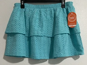 Wonder Nation Girls Tiered Cotton Eyelet Skirt Aqua Blue sz XL 14-16 NWT - Picture 1 of 4