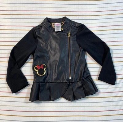 Chaqueta Disney Junior Minnie Mouse Imitación Cuero Peplum | Niñas 4T Foto 1 de 4
