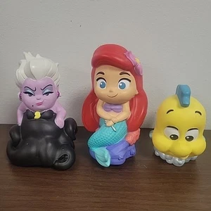 The Little Mermaid Bath Toy Set by Disney - Lot of 3 - Ariel Ursula Flounder - Picture 1 of 10