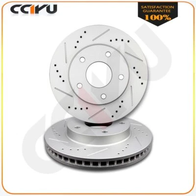 Front Drilled & Slotted Brake Rotors For 1998-2004 Chevy GMC S10 Blazer Jimmy - Imagem 1 de 4