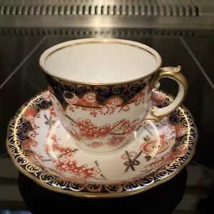 Royal Crown Derby MELTON “ BARB WIRE” Demitasse Cup & Saucer c.1899 OSMASTON - Picture 1 of 13