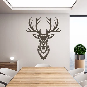 Buck Head Deer Monogram Wall Home Decor Removable Sticker Art Decal - Picture 1 of 8
