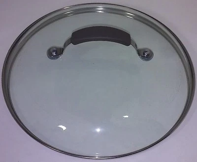 NEW  COOK'S ESSENTIALS 24 CM GLASS LID COVER PLATINUM GRAY HANDLE POT,SAUCEPAN  - Image 1 of 2