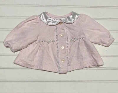 Suéter Bebé Infantil Little Wonders Rosa Blanco Bordado Bordado Flores Talla NB Foto 1 de 4