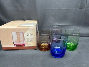 Set of 4 ~ Lenox "TUSCANY SEASONS" Multicolor Double Old Fashioned ~ 4 1/8" Tall - Picture 1 of 11