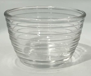 Vintage Libbey Creolen klar horizontale Ringe Glas Fingerschale Mexiko 3,375" - Bild 1 von 6