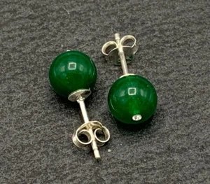 Jade Ohrstecker 925er Silber - Bild 1 von 6