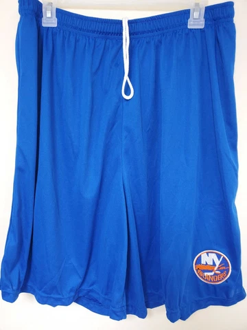 0724 NEW YORK ISLANDERS Polyester Jersey SHORTS Embroidered W/Pockets BLUE New Cover