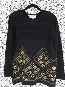 Norton McNaughton Black Sweater Size Medium - Picture 1 of 6