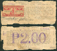 2 Pesos Philippine CAGAYAN w/ Revenue Stamp WW2 Note #2