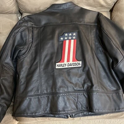 Chaqueta de cuero negra Harley Davidson para mujer talla L como nueva Foto 1 de 4