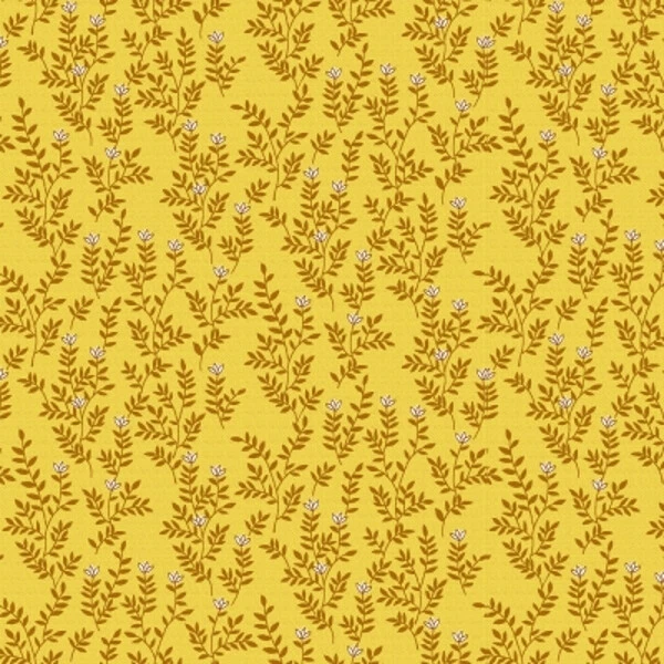 Henry Glass Bloomin' Poppies by Jan Mott 2738 33 Gold Tiny Flower Cotton - Image 1 of 1