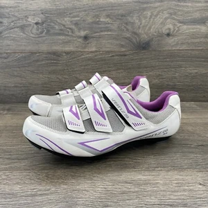 Venzo Women's Cycling Shoes Size 11 White Purple - Picture 1 of 12