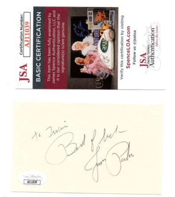Jim Parker HOF Inscribed Signed Auto 3X5 Index Card NFL Baltimore Colts JSA💎COA - Image 1 of 2