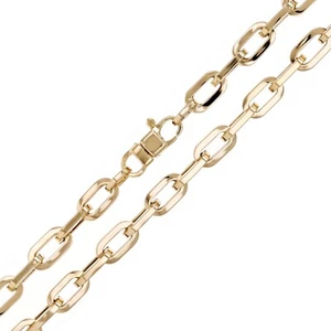 Italian 14k Yellow Gold Hollow Oval Links Chain Necklace 22" 4.8mm 13 grams - Picture 1 of 4