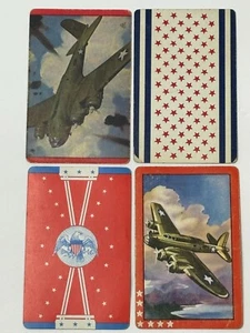Vintage Lot of 4 Military Army Air Force Planes Single Swap Playing Cards PC86 - Picture 1 of 2