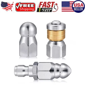 Stainless Steel Sewer Jetter Nozzle Pressure Washer Drain Cleaning Nozzles Tips - Picture 1 of 8