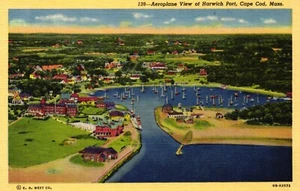 White Border Postkarte Flugzeug Blick auf Harwich Port, Cape Cod MA - Bild 1 von 2