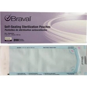 Self sealing Sterilization Pouches Pouch Bags Autoclave Dental Tattoo Nail 3.5x9 - Picture 1 of 24