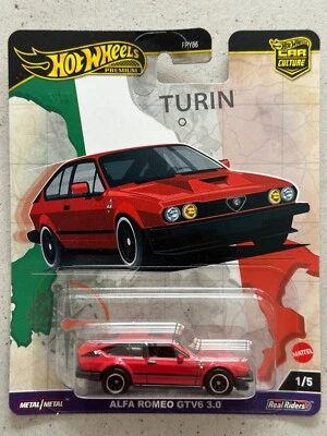 Hot Wheels Premium ALFA ROMEO GTV6 3.0 World Tour Turín Car Culture Real Riders Foto 1 de 3