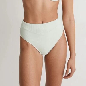NWT Madewell Ribbed High Cut Minty Ice Bikini Bottoms Size Medium - Picture 1 of 6