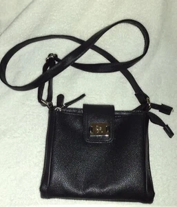 Style & Co Black Faux Leather Crossbody Mini Handbag 6.5"X7" - Picture 1 of 12