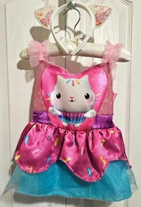 Gabbys Dollhouse Cakey Cat Toddler Halloween Costume Glitter Headband Dress Bow - Picture 1 of 7