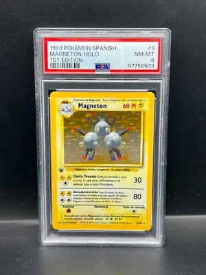 Pokemon PSA 8 NM-MT SPANISH Magneton 9/102 Base Set 1st Edition 1999 S#0503 - Image 1 of 2