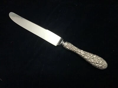Cubiertos Stieff Sterling, rosa, cuchillo de cena francés 8 7/8 pulgadas sin mono Foto 1 de 4